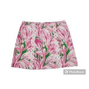 Lilly Pulitzer Skirts Lilly Pulitzer Marigold Pink Flamingo Colony Skort Size 2